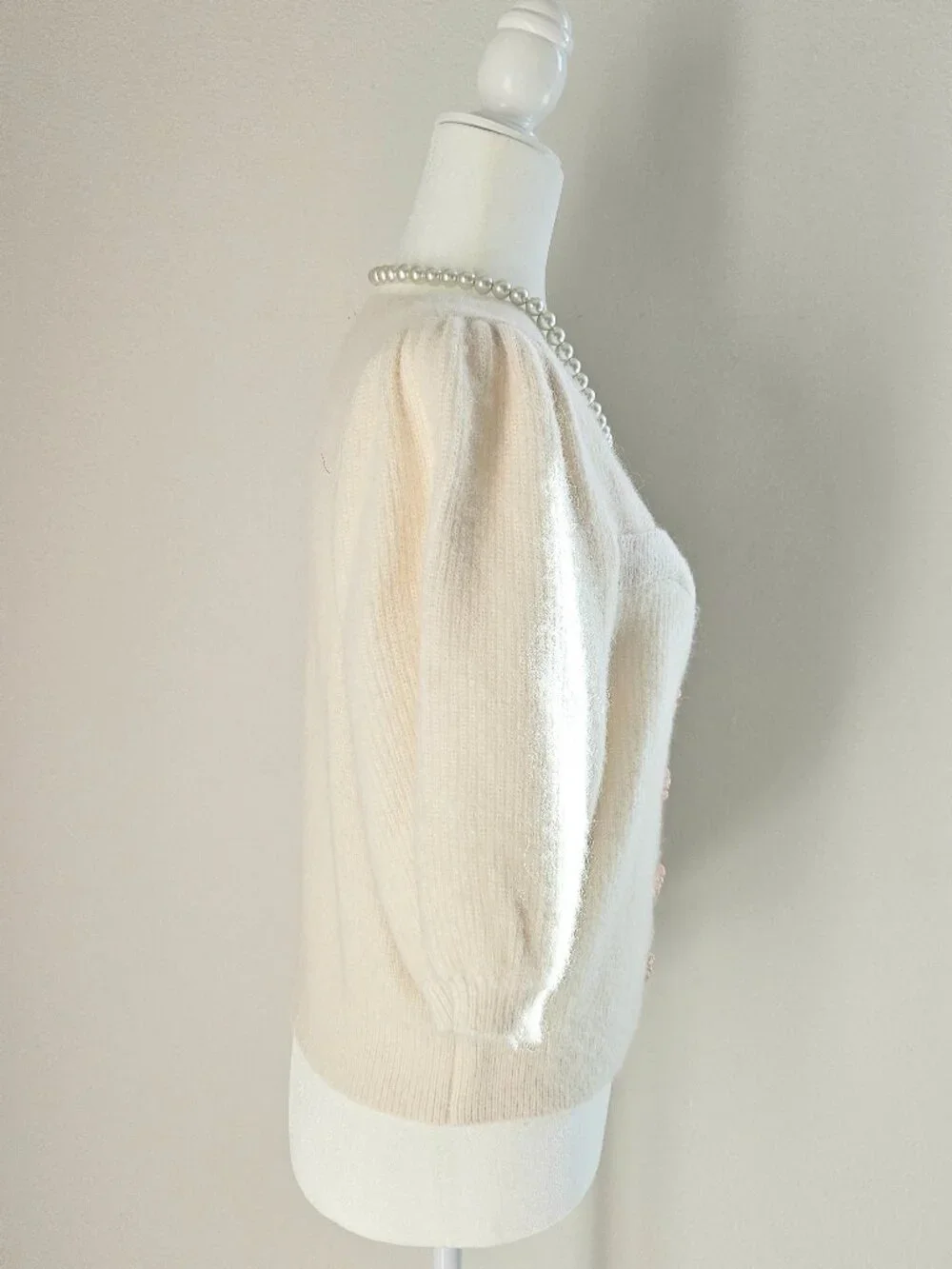 & Other Stories [NWOT] Sweetheart Neck Cardigan w/ Flower Buttons - L - Picture 3 of 16